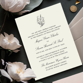 Convite Casamento Formal Preto e Branco