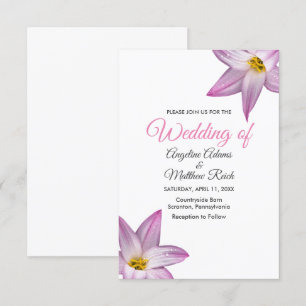 Convite Casamento Formal Romântico das Flores de Lilly