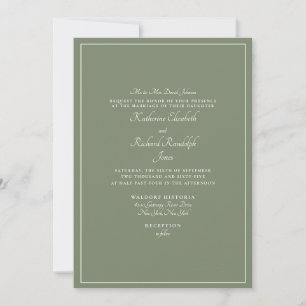 Convite Casamento Formal Sage Um Local Pais