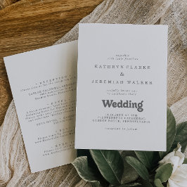 Convite Casamento Formal Simples Frente e Verso