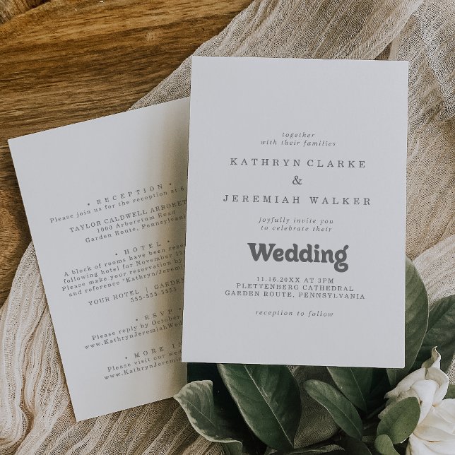 Convite Casamento Formal Simples Frente e Verso (Criador carregado)