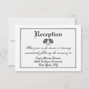 Convite Casamento formal vintage preto e branco