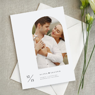 Convite Casamento Foto Arco Simples Minimalista Moderno