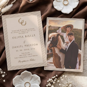 Convite Casamento Foto de Cavalos de Ferradura Ocidental M