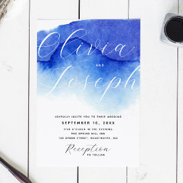 Convite Casamento foto roteiro azul náutico + detalhes QR
