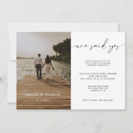 Convite Casamento Foto Script Moderno Apenas Recepção 