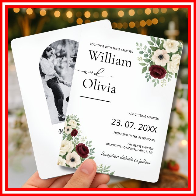 Convite Casamento FOTO Verde Sálvia Eucalipto Folhagem (Criador carregado)