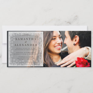 Convite Casamento Fotográfico 2 Sobreposição de Flocos de 