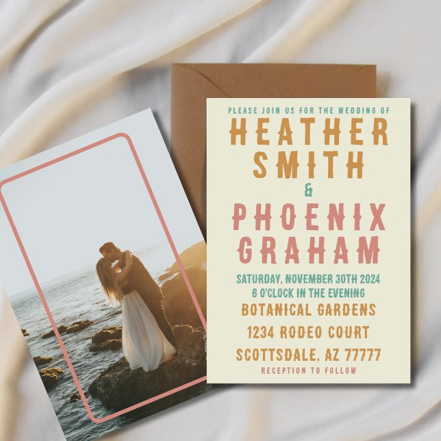 Convite Casamento Fotográfico Brilhante com Tipografia Tra (Criador carregado)