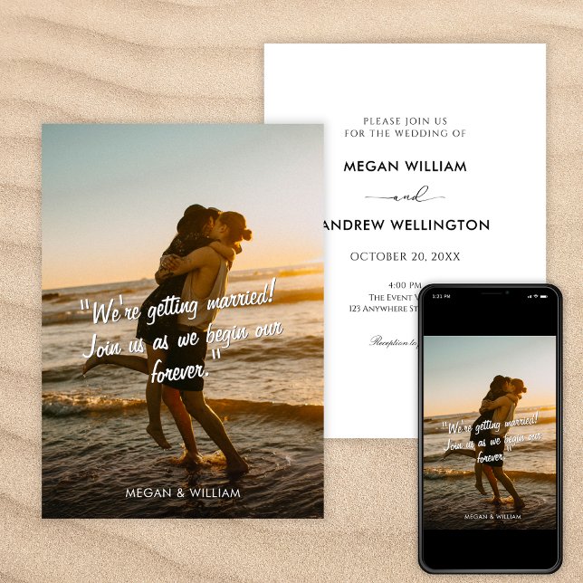 Convite Casamento fotográfico casual moderno (Criador carregado)