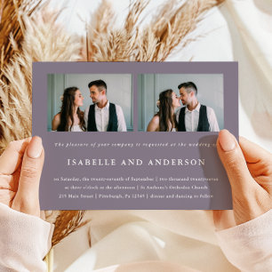 Convite Casamento Fotográfico com Enfumaçado Quic Purple D