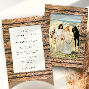 Convite Casamento Fotográfico de Boho com Frame Neutro Rus