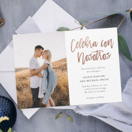 Convite Casamento Fotográfico de Clébra Espanhola Moderna 
