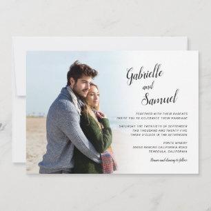 Convite Casamento Fotográfico de Elegância Moderna Convida