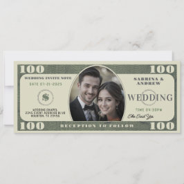 Convite Casamento Fotográfico de Lei de 100 Dólares