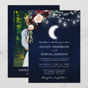 Convite Casamento Fotográfico de Luz Floral Celestial