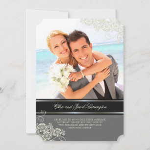 Convite Casamento Fotográfico de Paisley Boho Vintage