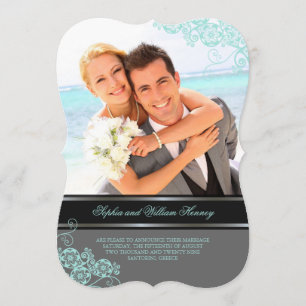 Convite Casamento Fotográfico de Paisley Boho Vintage