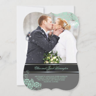 Convite Casamento Fotográfico de Paisley Boho Vintage