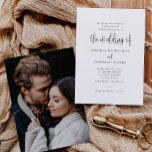 Convite Casamento Fotográfico de Script de Caligrafia Mode<br><div class="desc">O Convite para casamento de fotos do Script de Caligrafia Moderna Elegante apresenta uma caligrafia ousada e moderna,  combinada com o tipo clássico.</div>