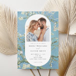 Convite Casamento Fotográfico de Vincent Van Gogh Almond B<br><div class="desc">Convite de casamento moderno e elegante,  com a pintura de Vincent Van Gogh Almond Blossom e sua foto.</div>