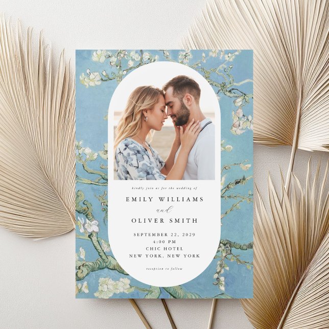 Convite Casamento Fotográfico de Vincent Van Gogh Almond B (Criador carregado)