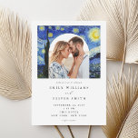 Convite Casamento Fotográfico de Vincent Van Gogh Starry N<br><div class="desc">Convite de casamento moderno e elegante,  com a pintura de Vincent Van Gogh Starry Night e sua foto.</div>