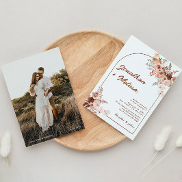 Convite Casamento Fotográfico do Arch Floral Terracotta Mo