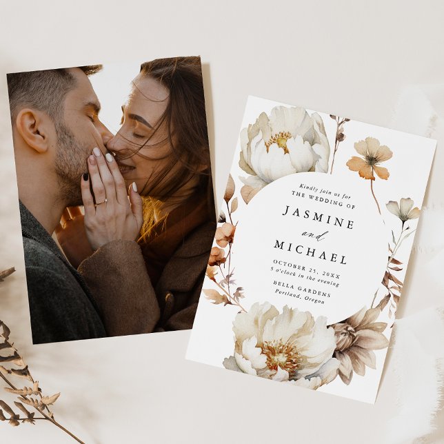 Convite Casamento Fotográfico do Círculo Floral Russo de o (Criador carregado)