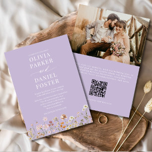 Convite Casamento Fotográfico do Código QR de Flor Selvage