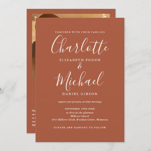 Convite Casamento Fotográfico do Código QR do Script Elega