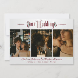 Convite Casamento Fotográfico do Halloween Gothic Script R