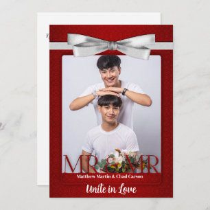 Convite Casamento Fotográfico do Sr. e do Sr. Red Damask