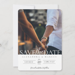 Convite Casamento Fotográfico Elegante Simples Salve A Dat