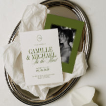 Casamento Fotográfico em Verde Oliva com Caligrafi