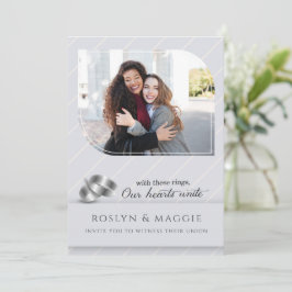 Convite Casamento Fotográfico Gay e Lésbico com Pinstripe