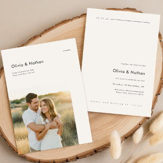 Convite Casamento Fotográfico Minimalista Boho