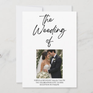 Convite Casamento Fotográfico Minimalista Moderno Alegre