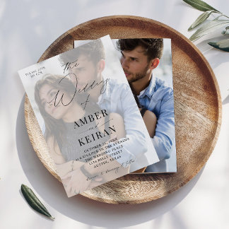 Convite Casamento Fotográfico Misty White Shades