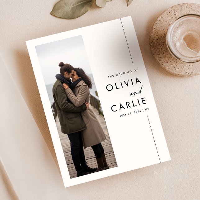 Convite Casamento Fotográfico Modern Boho Simple 3 (Criador carregado)