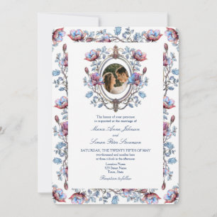 Convite Casamento Fotográfico Romântico Chinoiserie