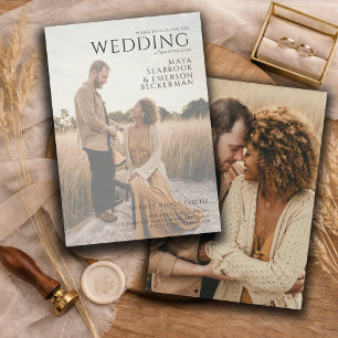 Convite Casamento Fotográfico Rústico Moderno