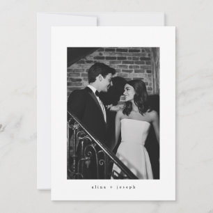 Convite Casamento Fotográfico Simples Preto e Branco Minim