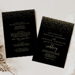 Convite Casamento Frente e Traseiro do Rico Confetti Doura<br><div class="desc">Este rico de roteiros de ouro confetti e o convite de casamento é perfeito para um casamento rústico. O simples e elegante design apresenta um espumante confete de ouro acoplado a uma tipografia de na moda. Salve o papel, incluindo mais detalhes na parte traseira do convite em vez de em...</div>