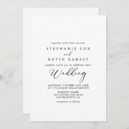 Convite Casamento frontal e traseiro com Na moda idílico