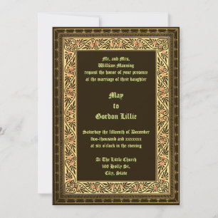 Convite Casamento Fronteiriço Vintage Victorian Era 1882