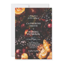 Casamento Frutas Burgundy Elegante Sombrio Escuro