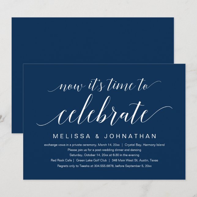 Convite Casamento Fuga, Agora é hora de celebrar (Frente/Verso)