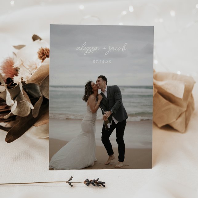 Convite Casamento Fuga com Foto de Roteiro Moderno Recepçã (Criador carregado)