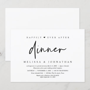 Convite Casamento Fuga, Jantar Felizes para Sempre
